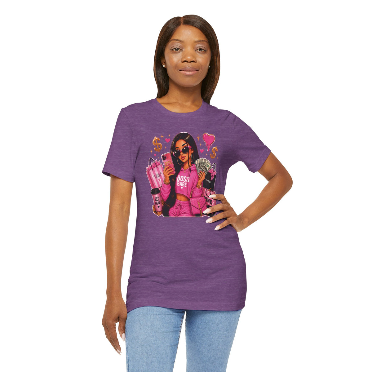Boss Babe Pink Fashion T Shirt Glam Shopping Graphic Tee