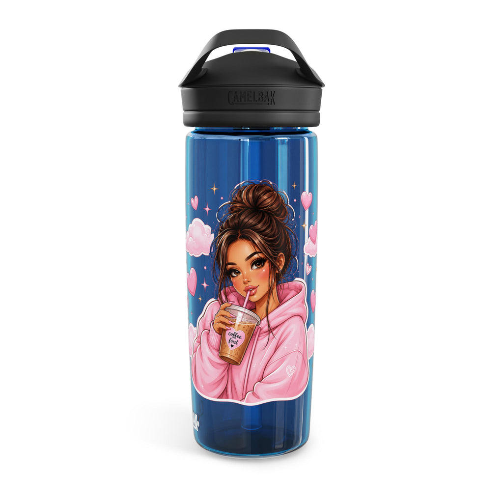 Cute Girl Sipping Boba Water Bottle — CamelBak Eddy 20/25oz