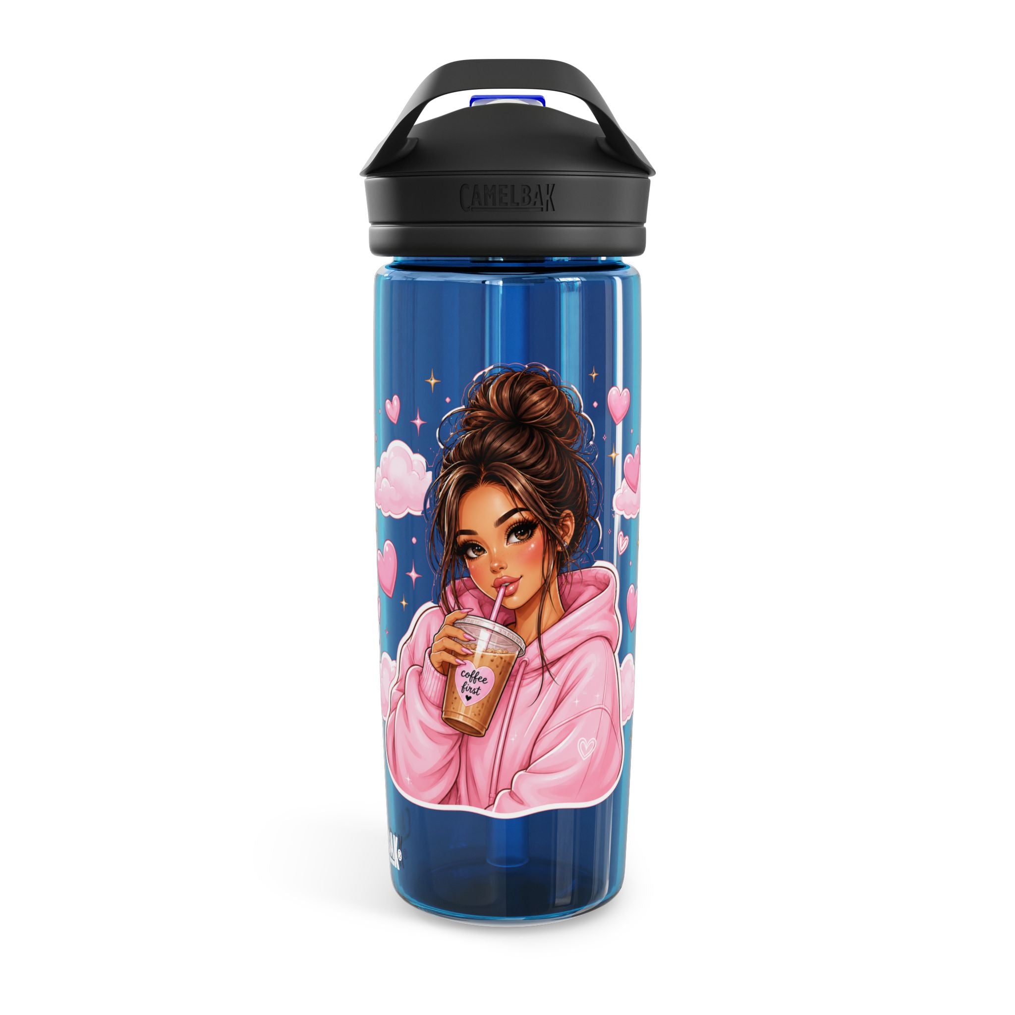 Cute Girl Sipping Boba Water Bottle — CamelBak Eddy 20/25oz
