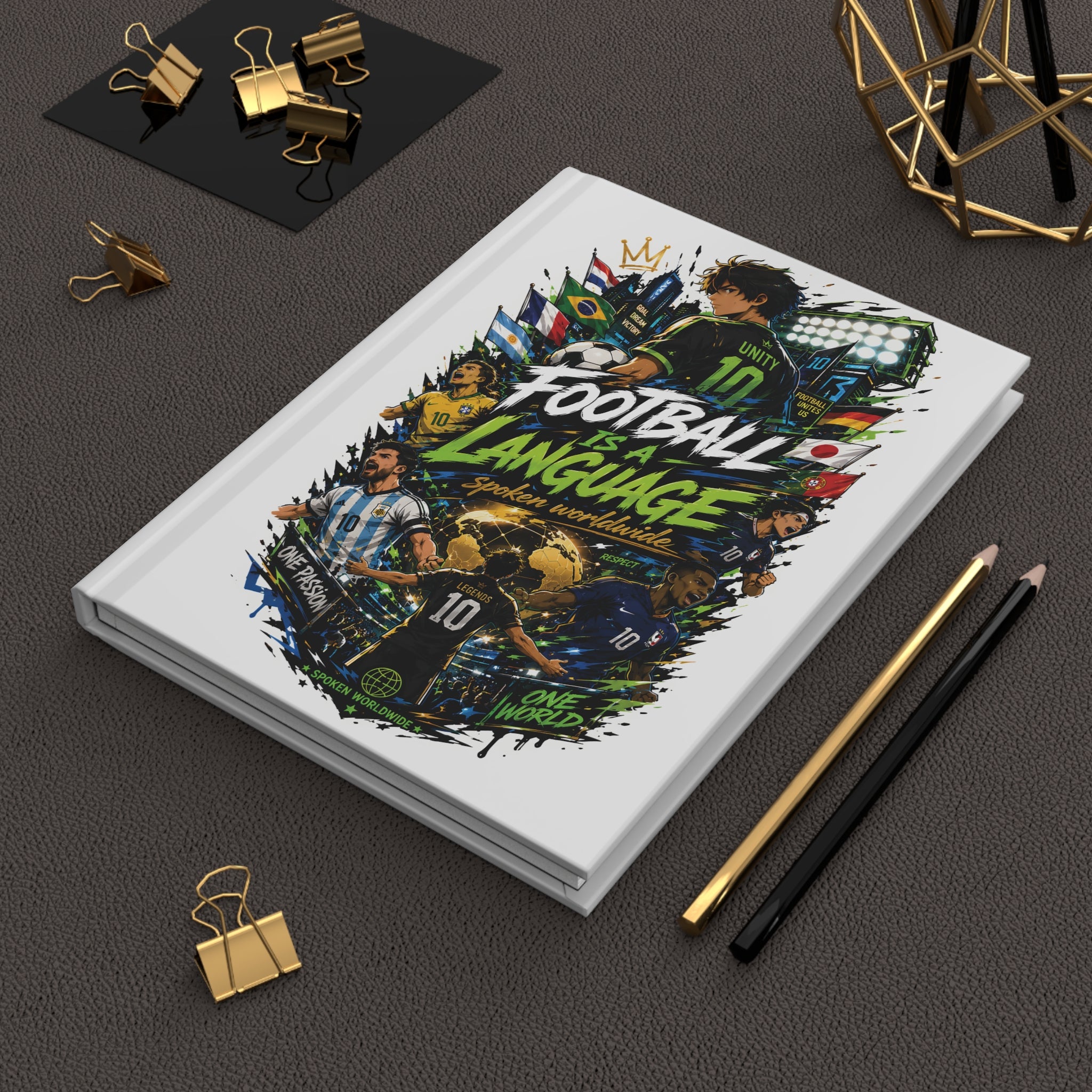 Football Is a Language Hardcover Journal — Soccer Fan Notebook