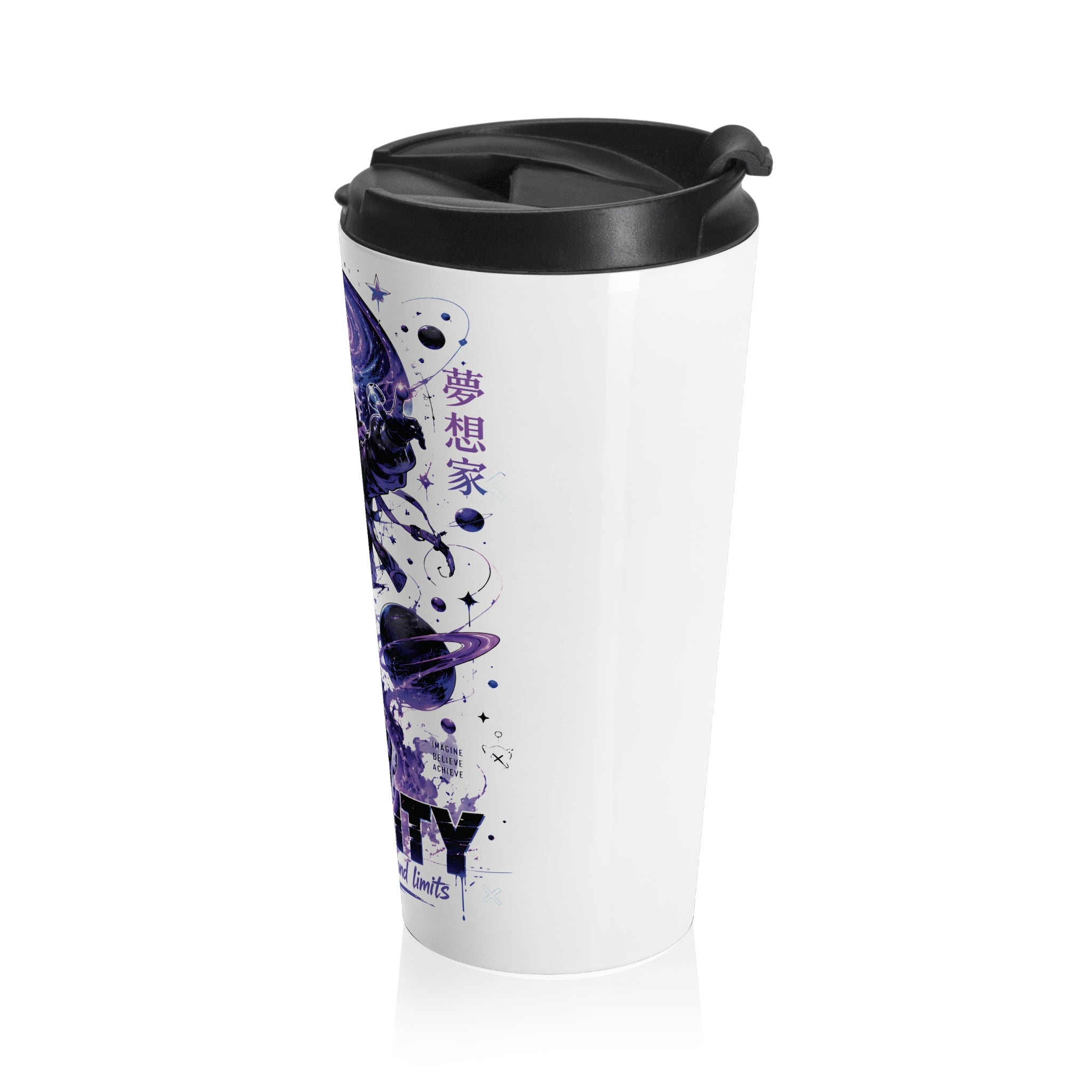 Your Mind Creates Reality Cosmic 15oz Travel Mug White