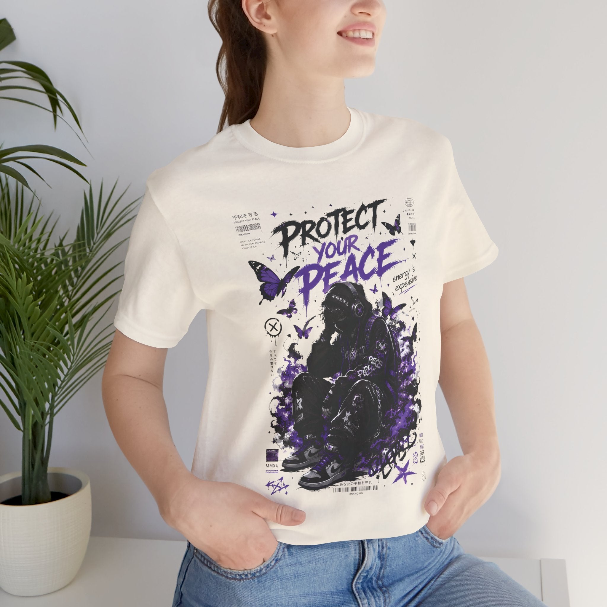 Protect Your Peace T-Shirt — Gothic Butterfly Graphic Tee