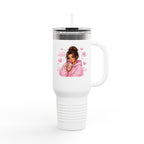 Cozy Pink Hoodie Girl 40oz Insulated Travel Mug