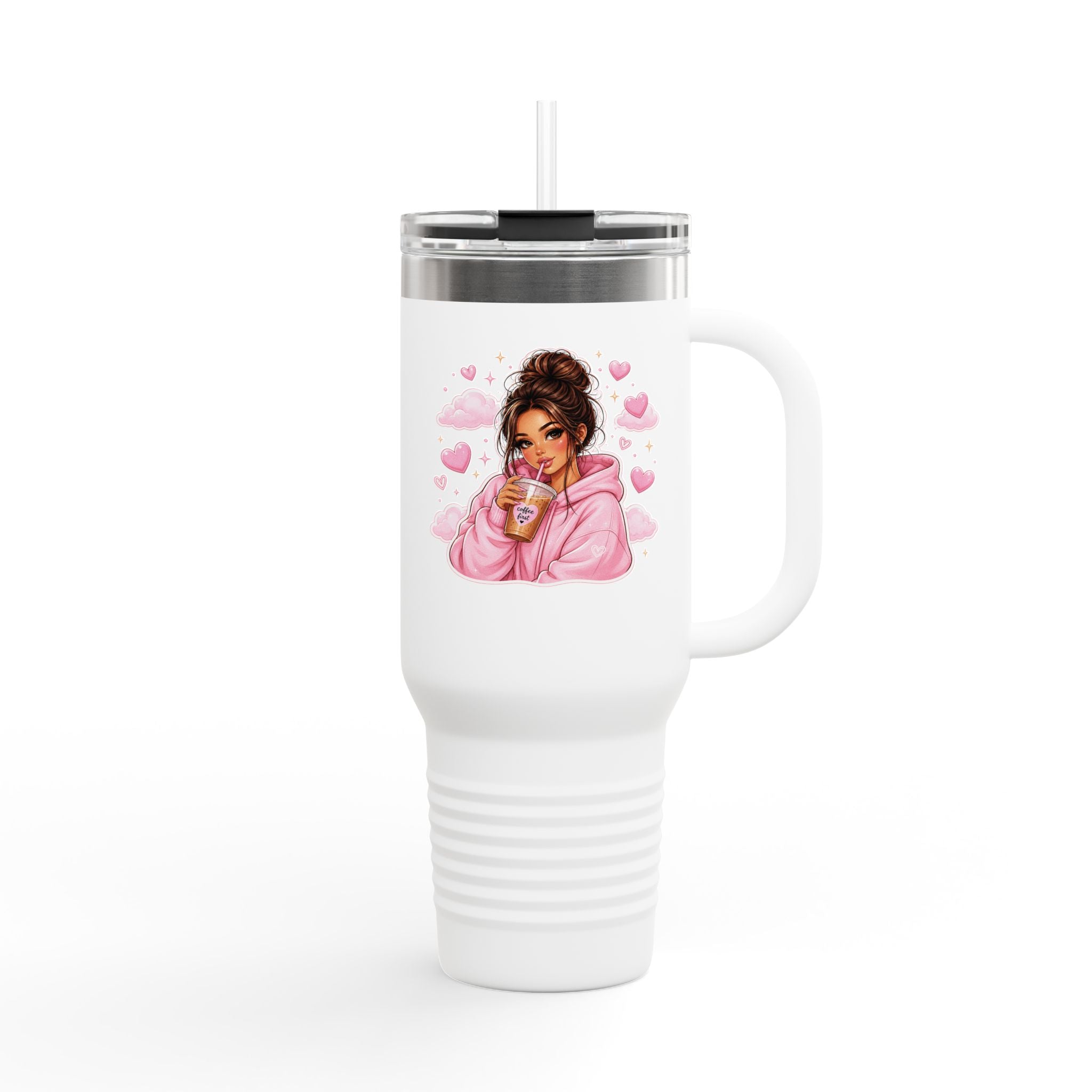 Cozy Pink Hoodie Girl 40oz Insulated Travel Mug