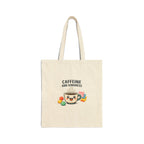 Caffeine and Kindness Tote - Cotton Canvas Everyday Bag