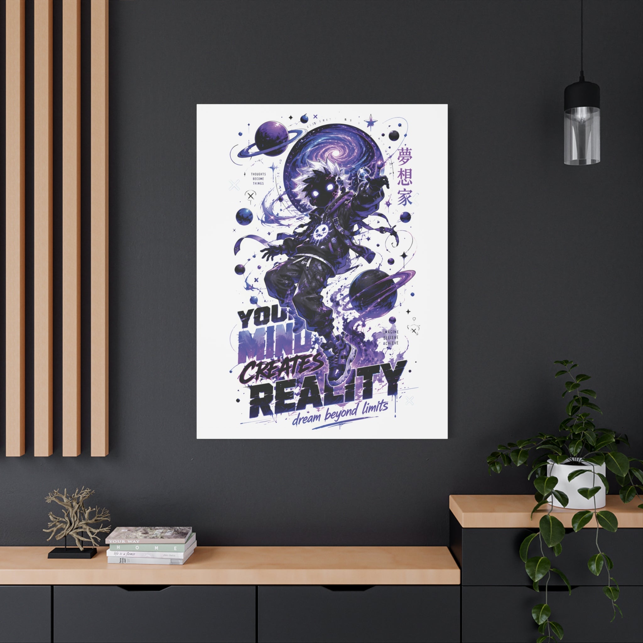 Space Astronaut Canvas Print — “You Mind Creates Reality” Inspirational Wall Art