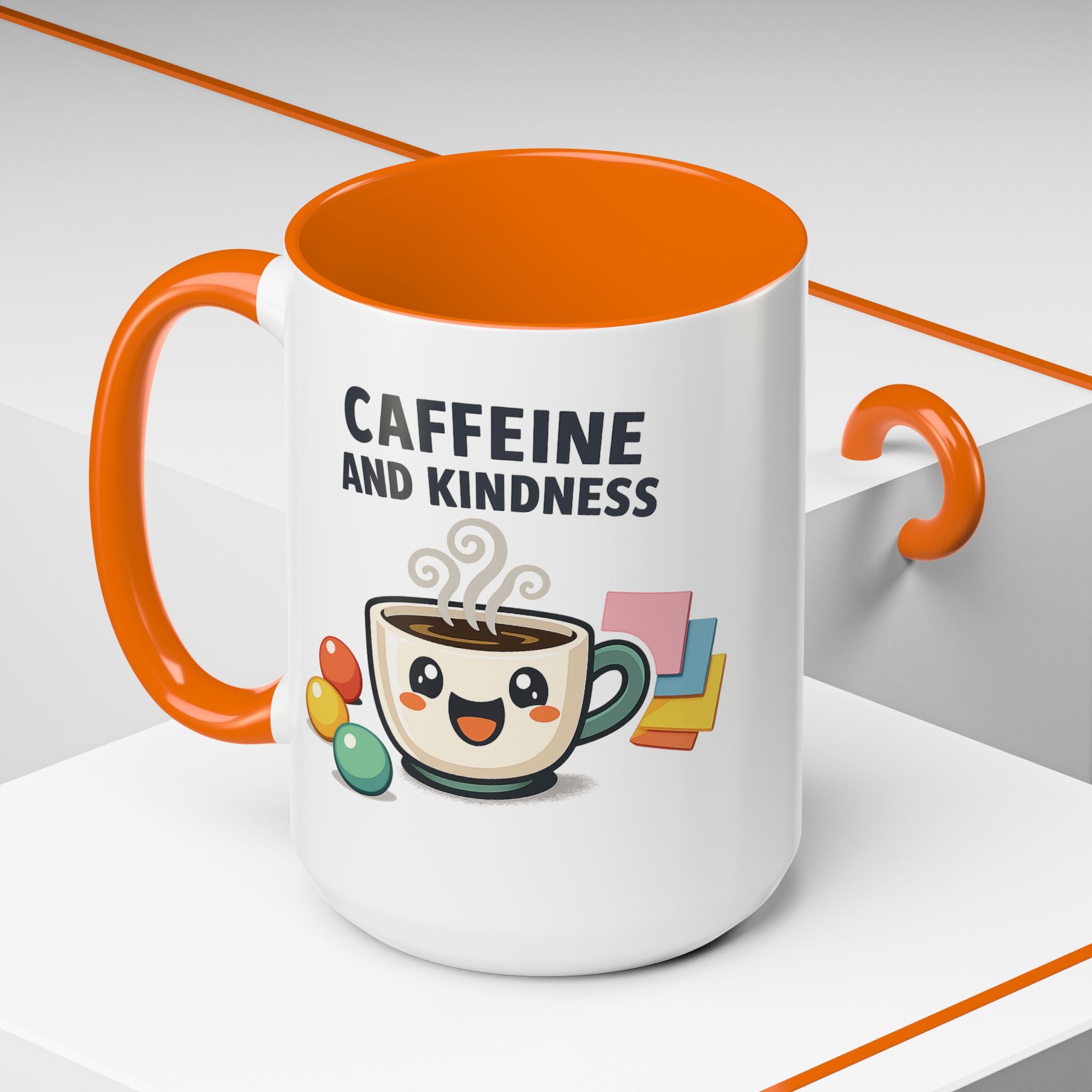 Caffeine and Kindness Coffee Mug – Ceramic Accent Mug (11oz / 15oz)