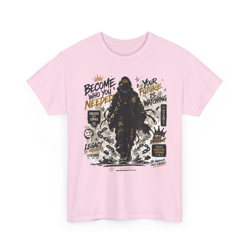 Motivational Soldier Graphic Tee – "Become Who You Need" Inspirational Military Design