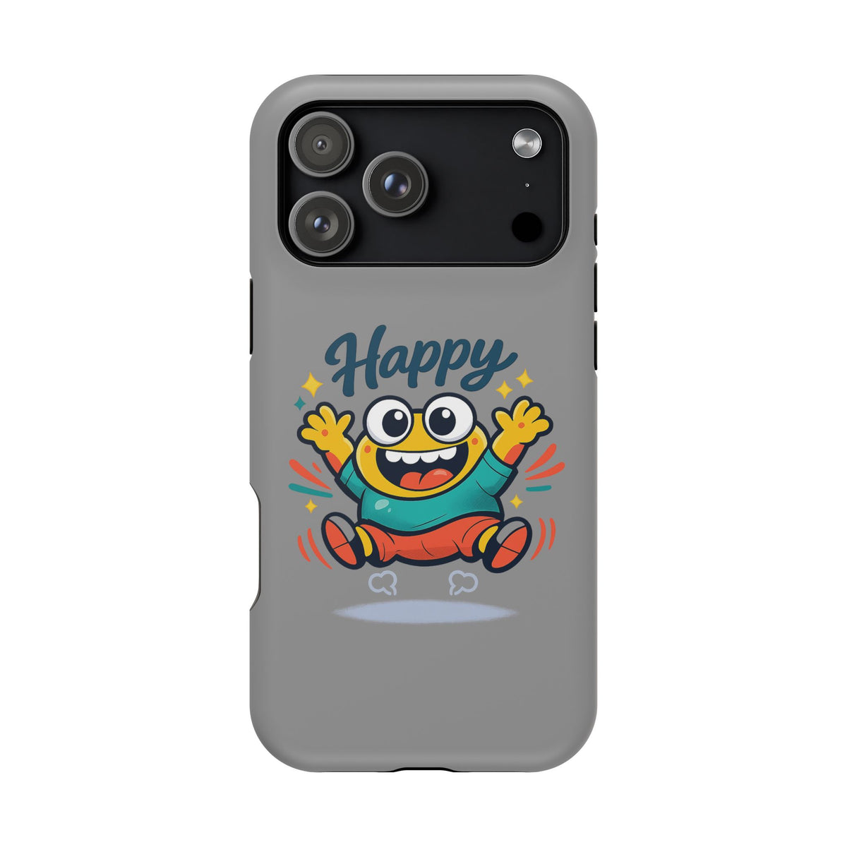Happy Monster Magnetic Protective Phone Case Gray
