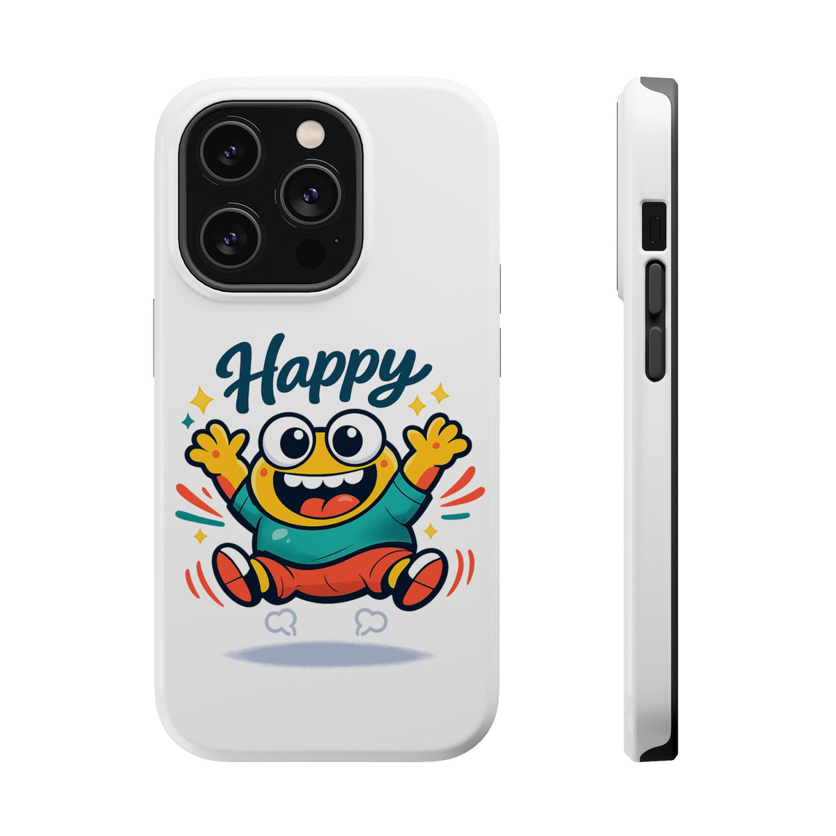 Happy Monster Magnetic Protective Phone Case White