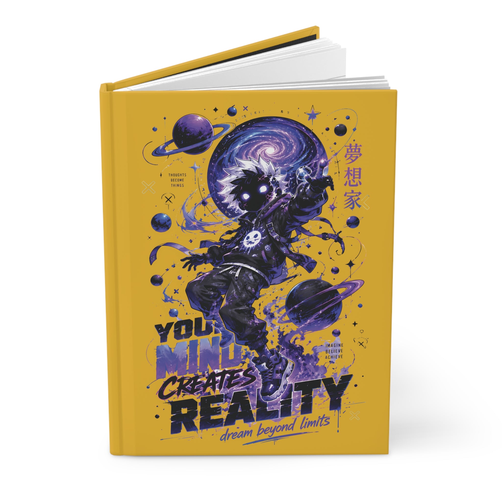 Hardcover Journal — "Your Mind Creates Reality" Cosmic Astronaut Notebook (Dream Beyond Limits)