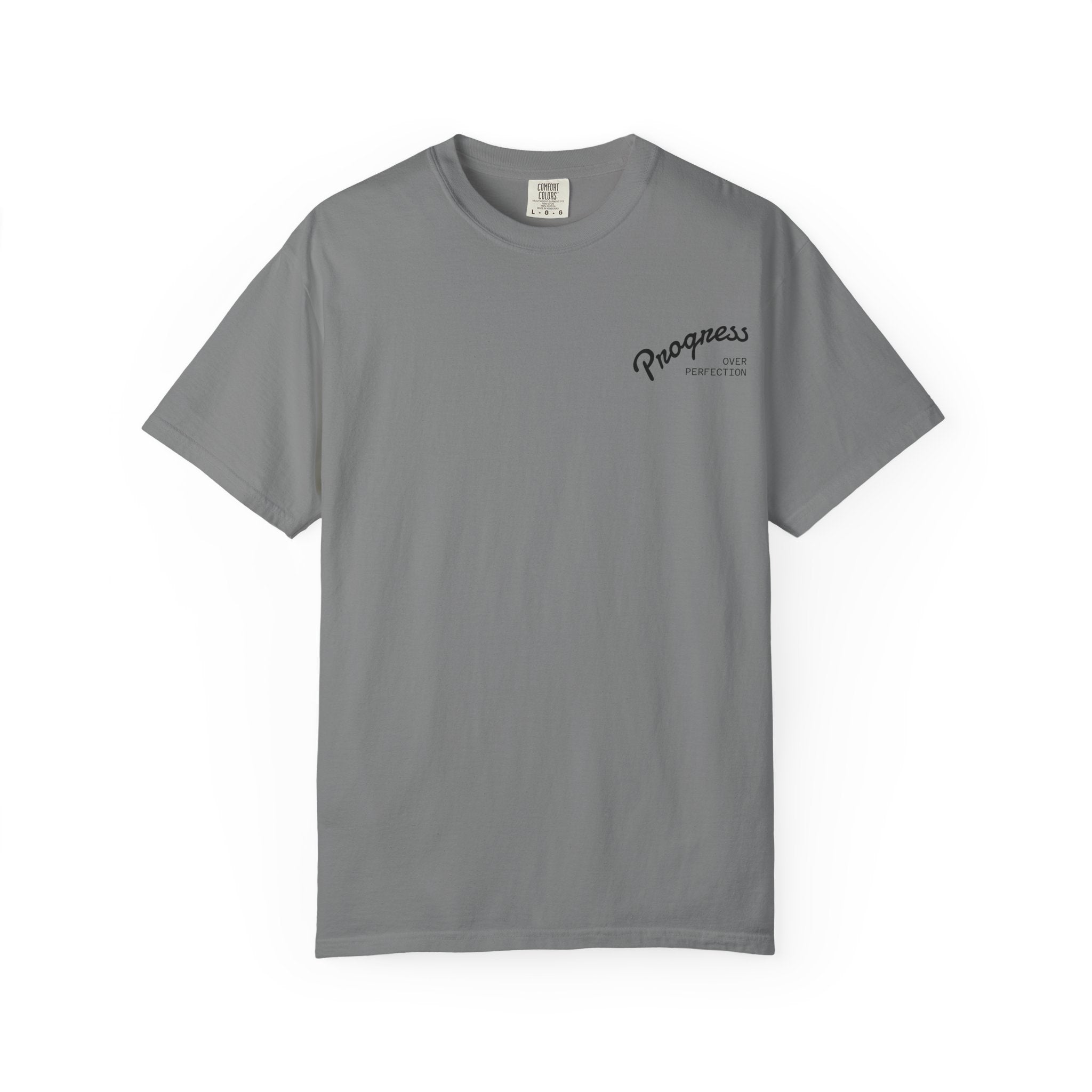 Progress Script Pocket Tee — Garment-Dyed White T-Shirt