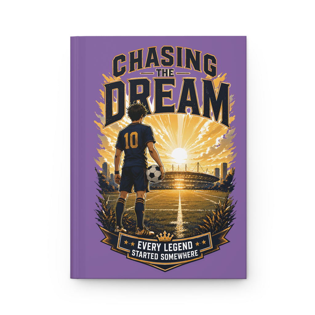 Soccer Journal — "Chasing the Dream" Hardcover Notebook (Custom Name & Number)