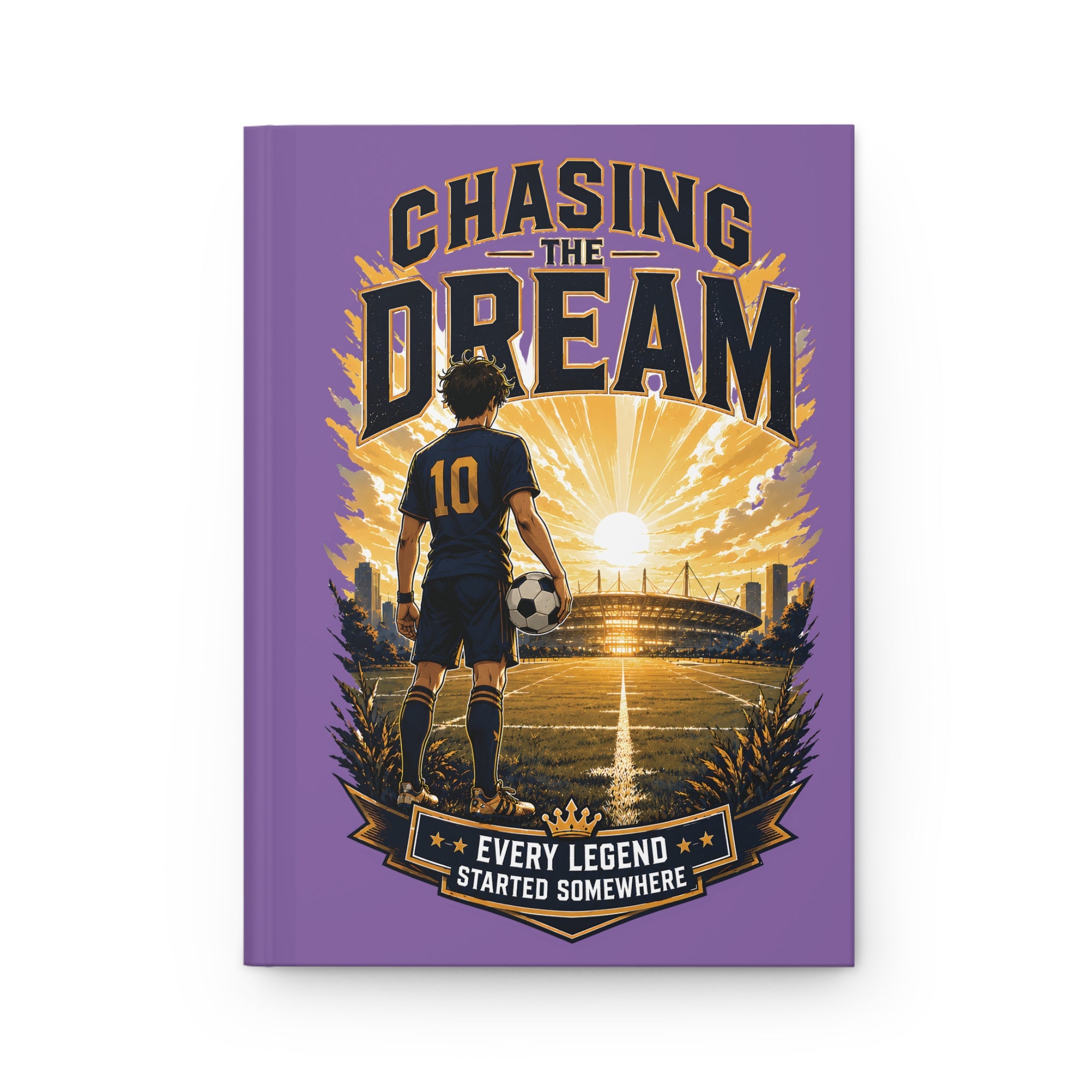 Soccer Journal — "Chasing the Dream" Hardcover Notebook (Custom Name & Number)
