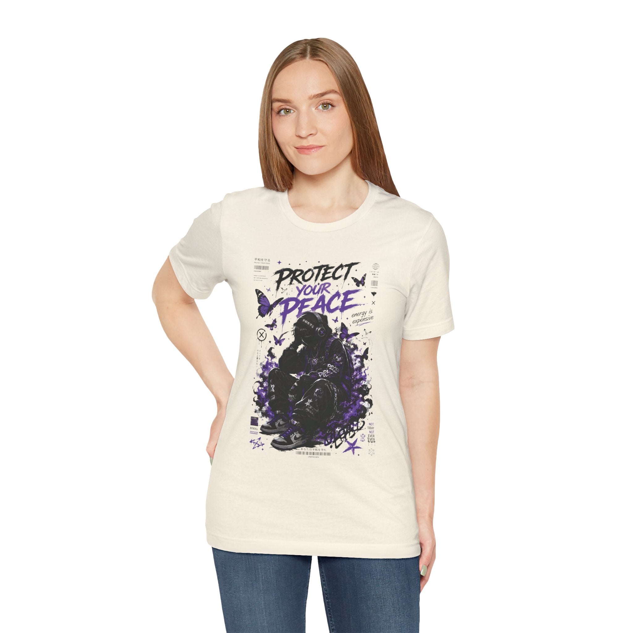 Protect Your Peace T-Shirt — Gothic Butterfly Graphic Tee