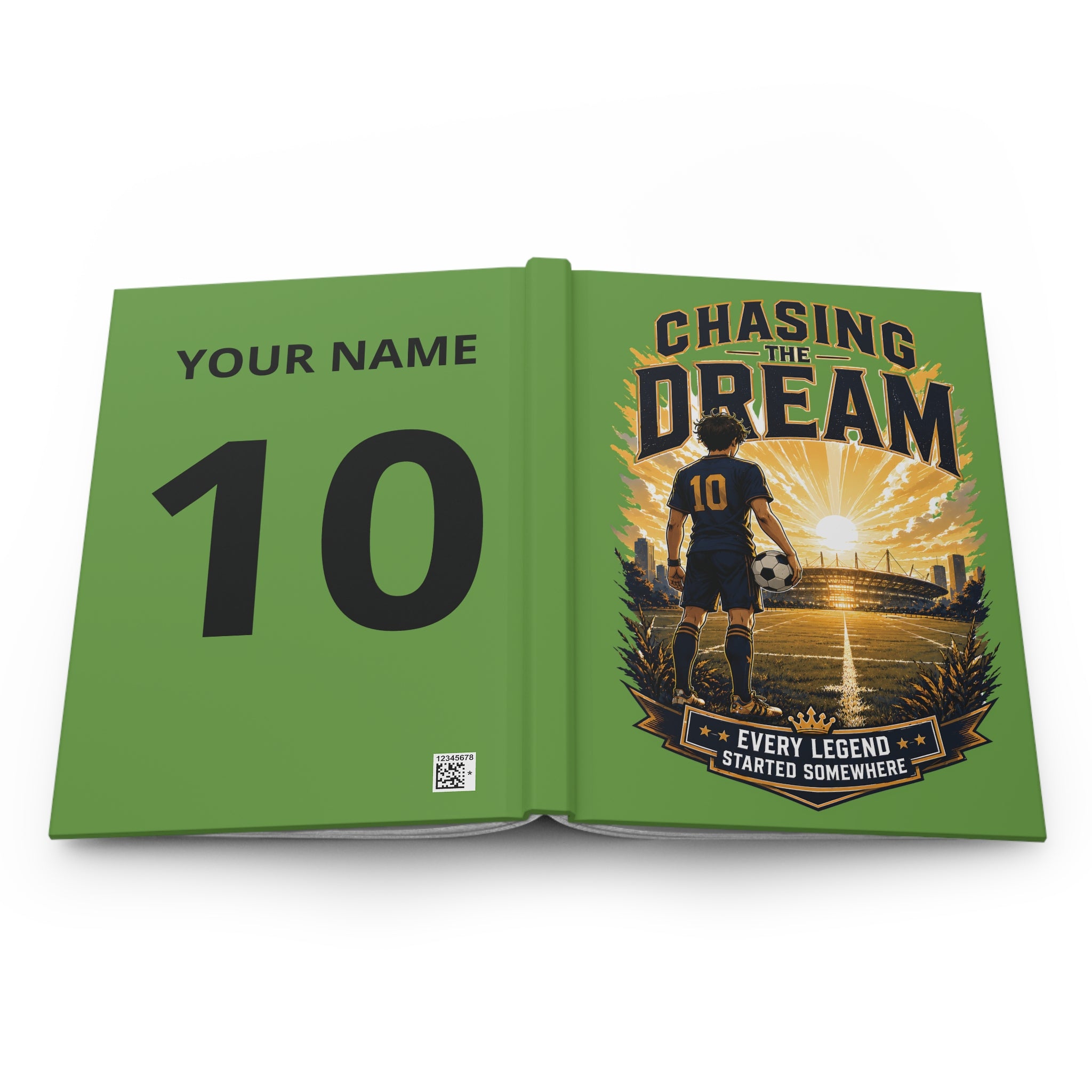 Soccer Journal — "Chasing the Dream: Every Legend Started Somewhere" Hardcover (Personalizable)