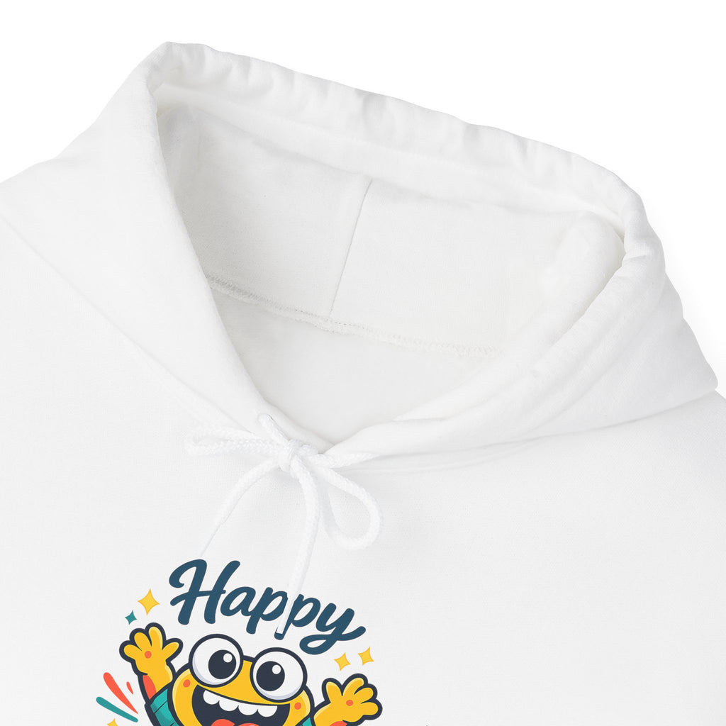Happy Blob Cartoon Hoodie – Minimal Smiley Graphic Pullover
