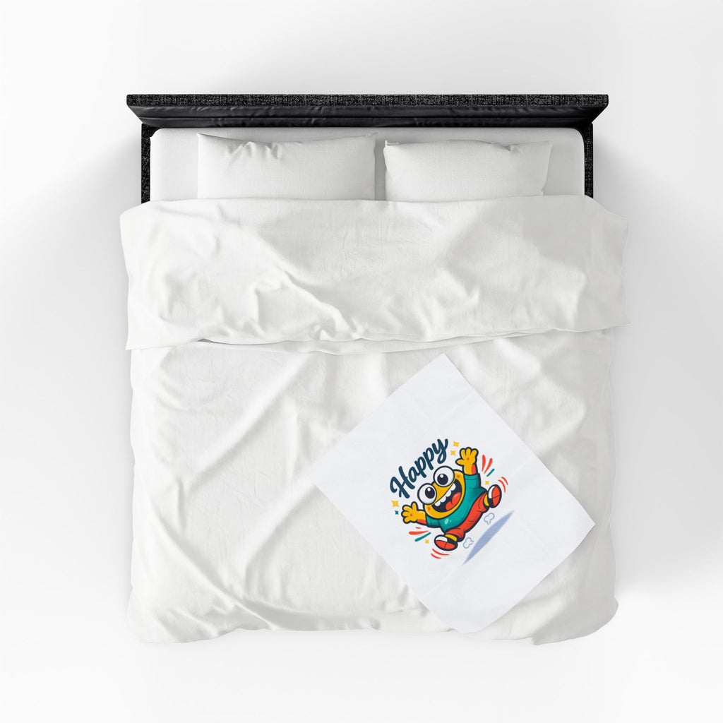 Happy Mood Face Velveteen Blanket - Cute Cartoon Throw
