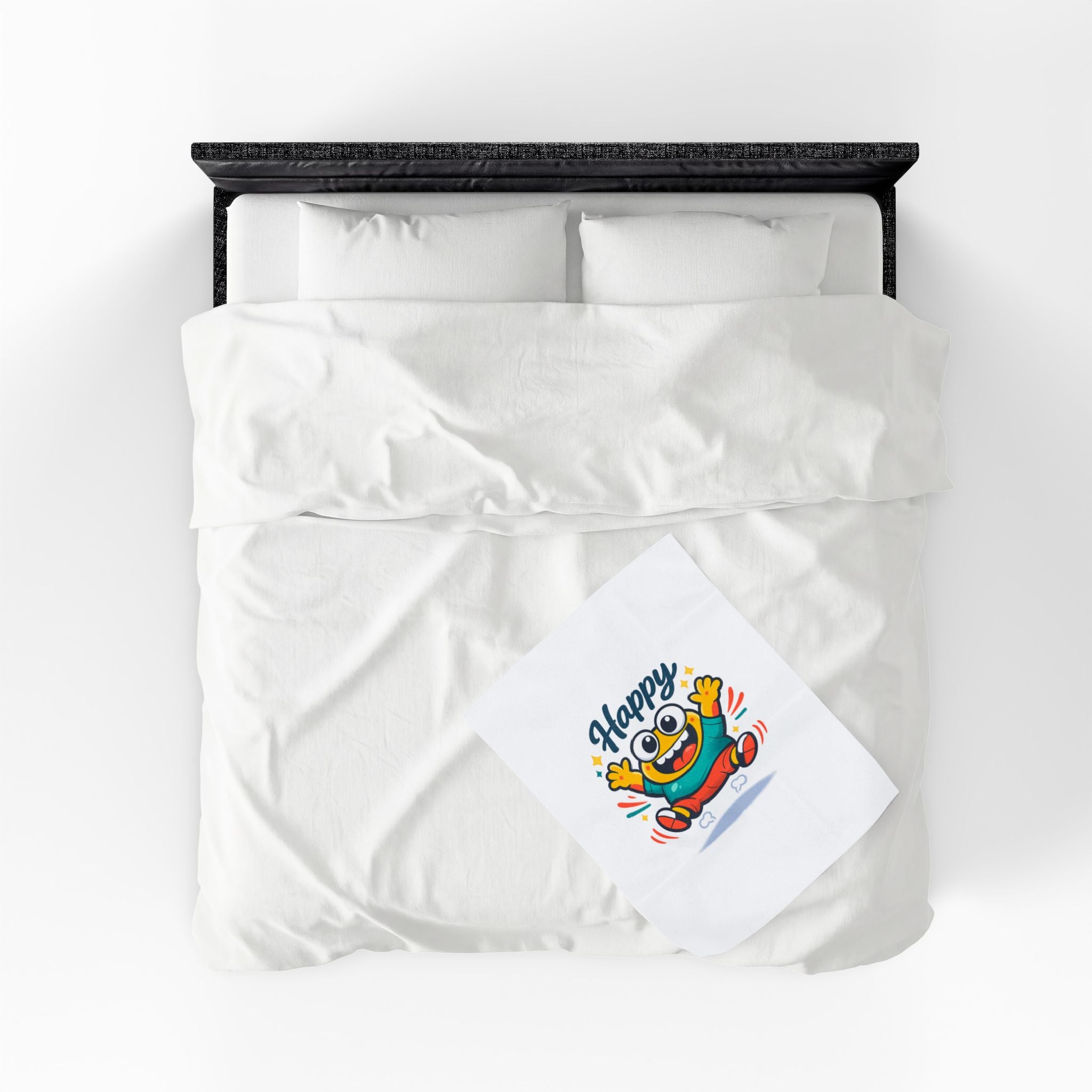 Happy Mood Face Velveteen Blanket - Cute Cartoon Throw
