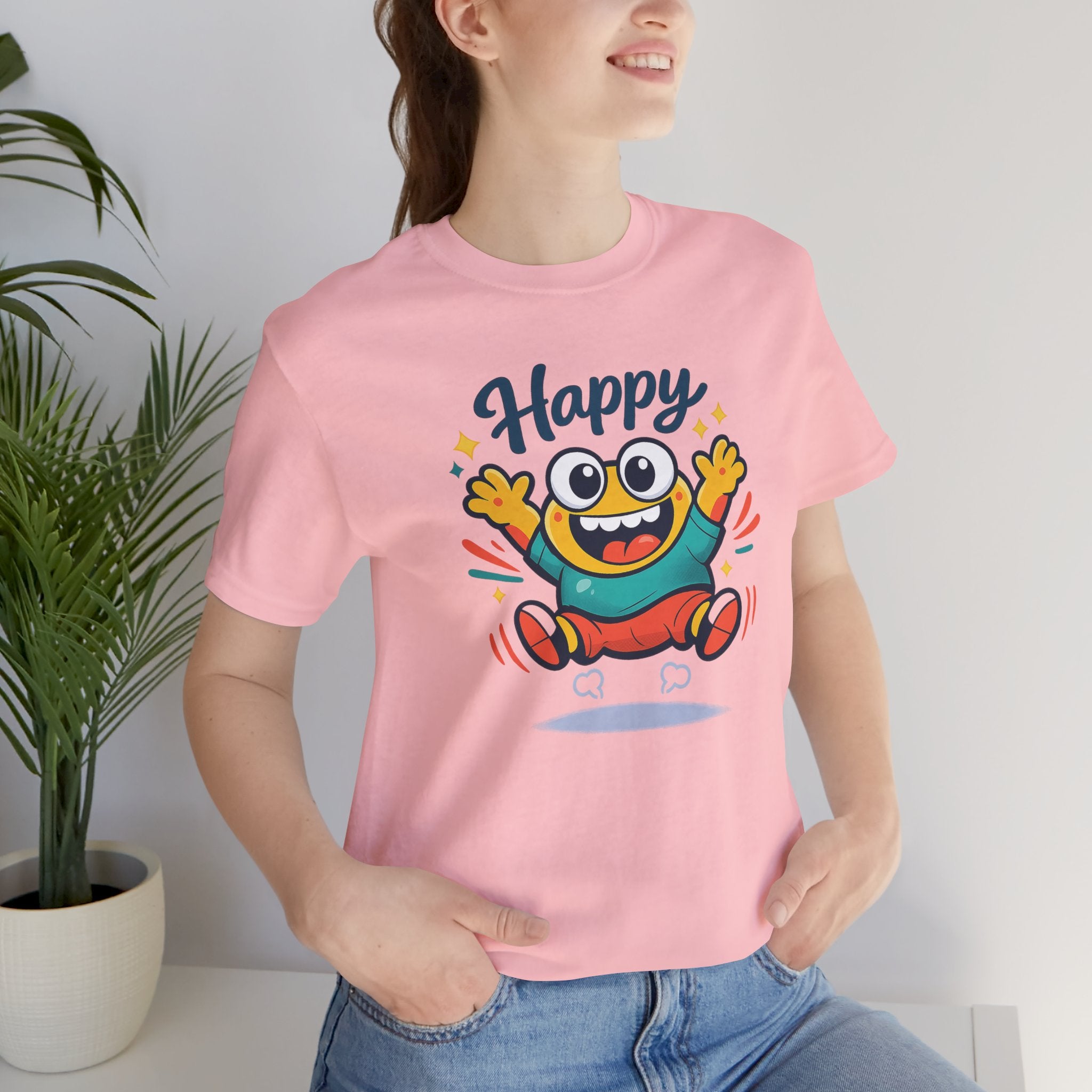 Happy Mood Blob Tee | kawaii minimal, thick outline emoji cartoon