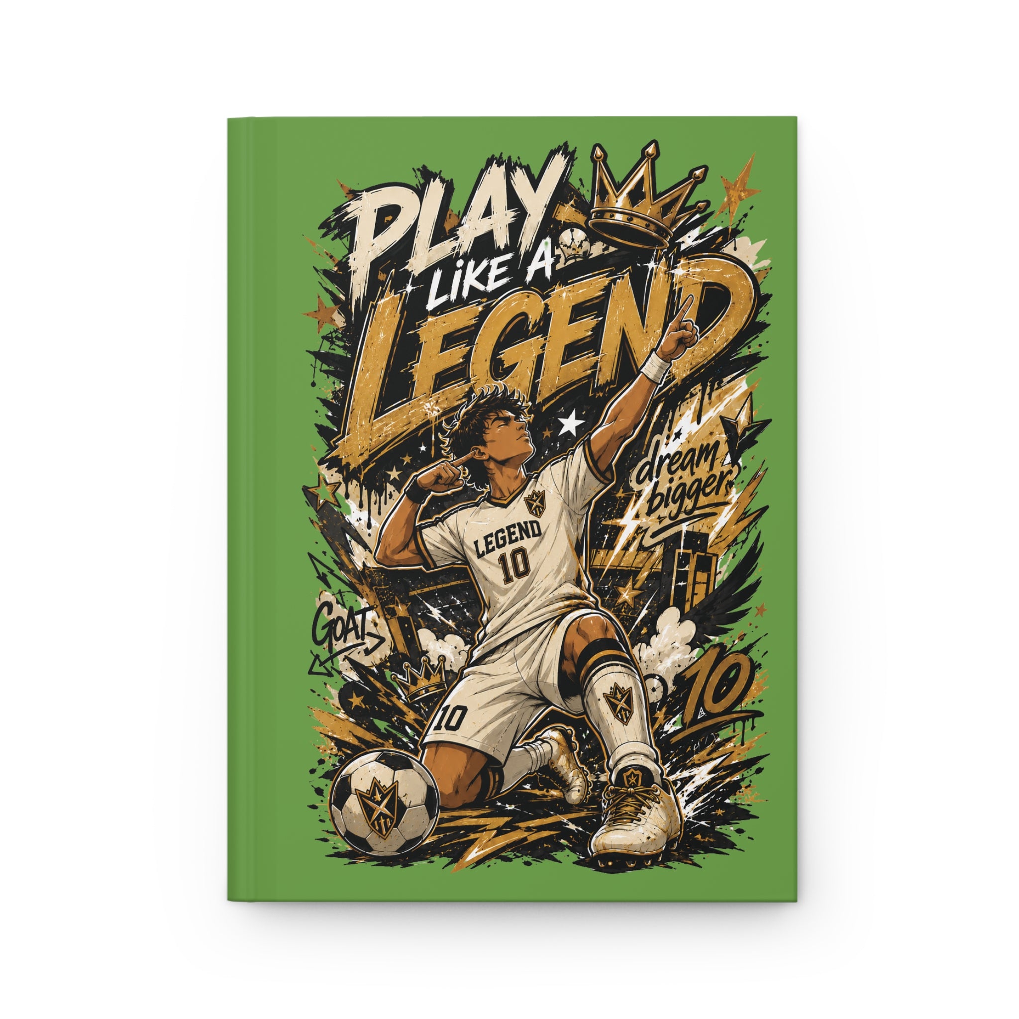 Play Like a Legend Soccer Hardcover Journal — Personalized "Your Name" #10 Sports Notebook