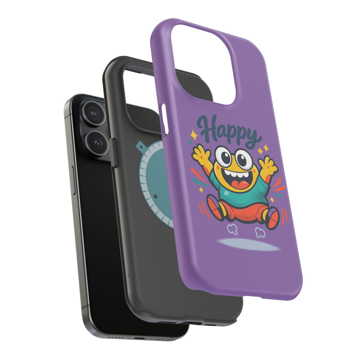 Happy Monster Magnetic Protective Phone Case Purple