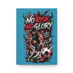 No Risk No Glory Soccer Journal — Personalized Hardcover Notebook (Add Name & Number)