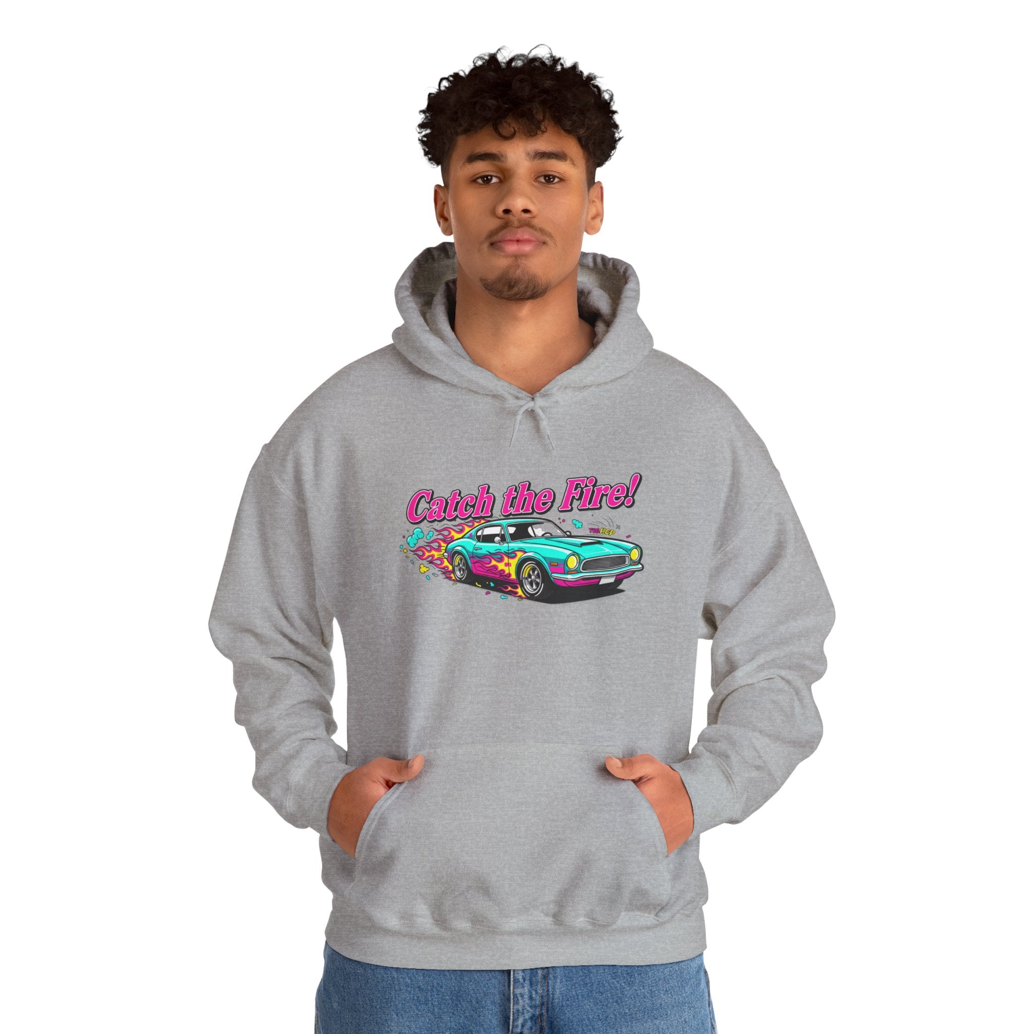 Retro Cartoon Dragster Hoodie – Vintage Racing Flame Graphic Pullover
