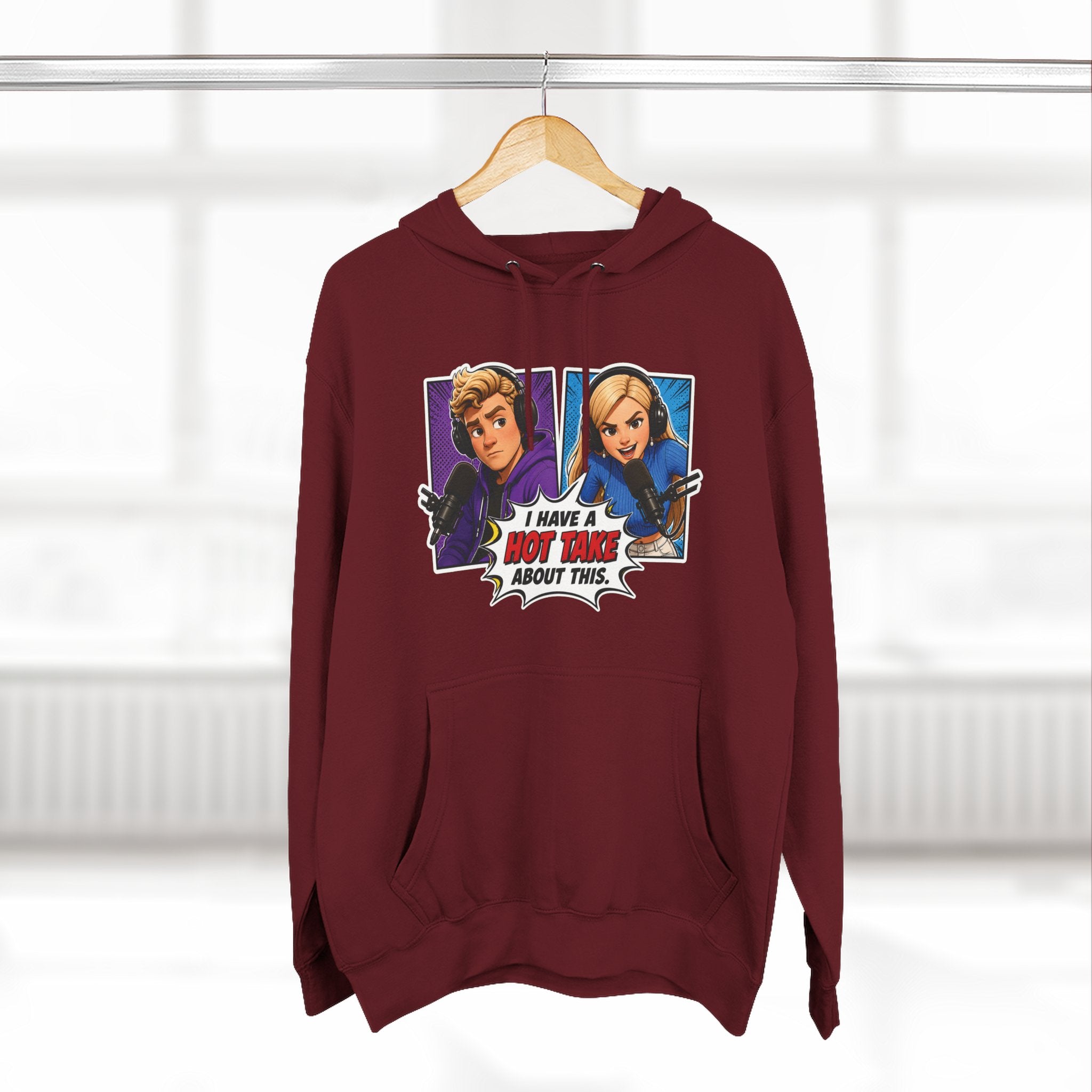 Comic Pop Art Hoodie — “I Have a Hot Take About This” Graphic Pullover