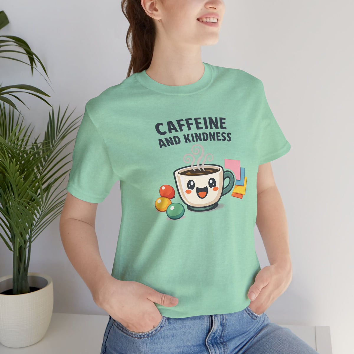 Caffeine and Kindness Coffee Graphic T Shirt