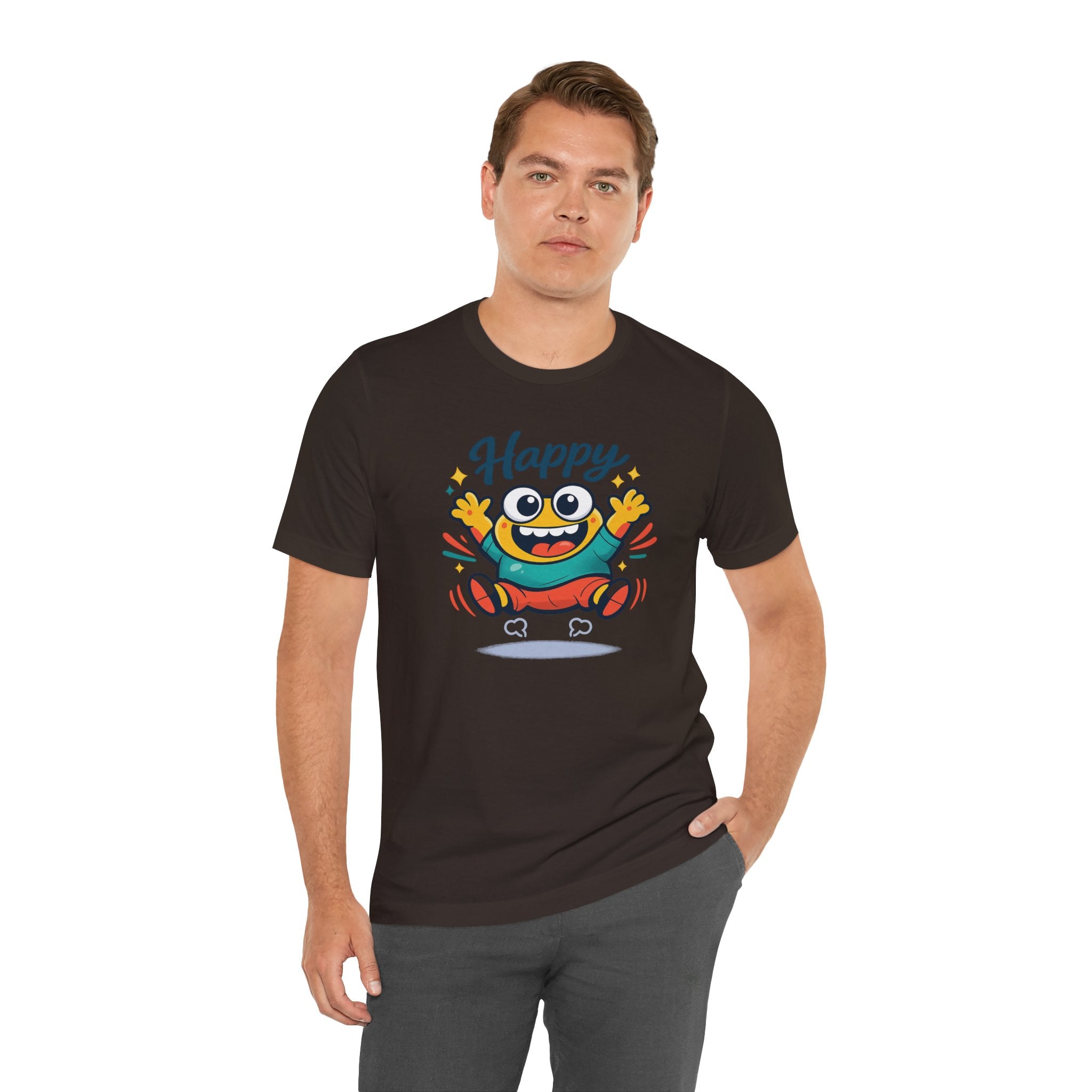 Happy Mood Blob Tee | kawaii minimal, thick outline emoji cartoon
