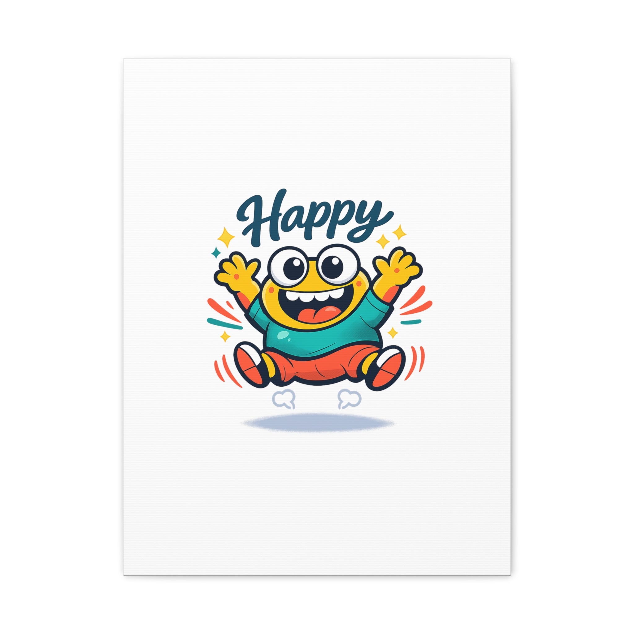 Happy Blob Cartoon Canvas | Bold Cartoon, Thick Outline, Kawaii Minimal