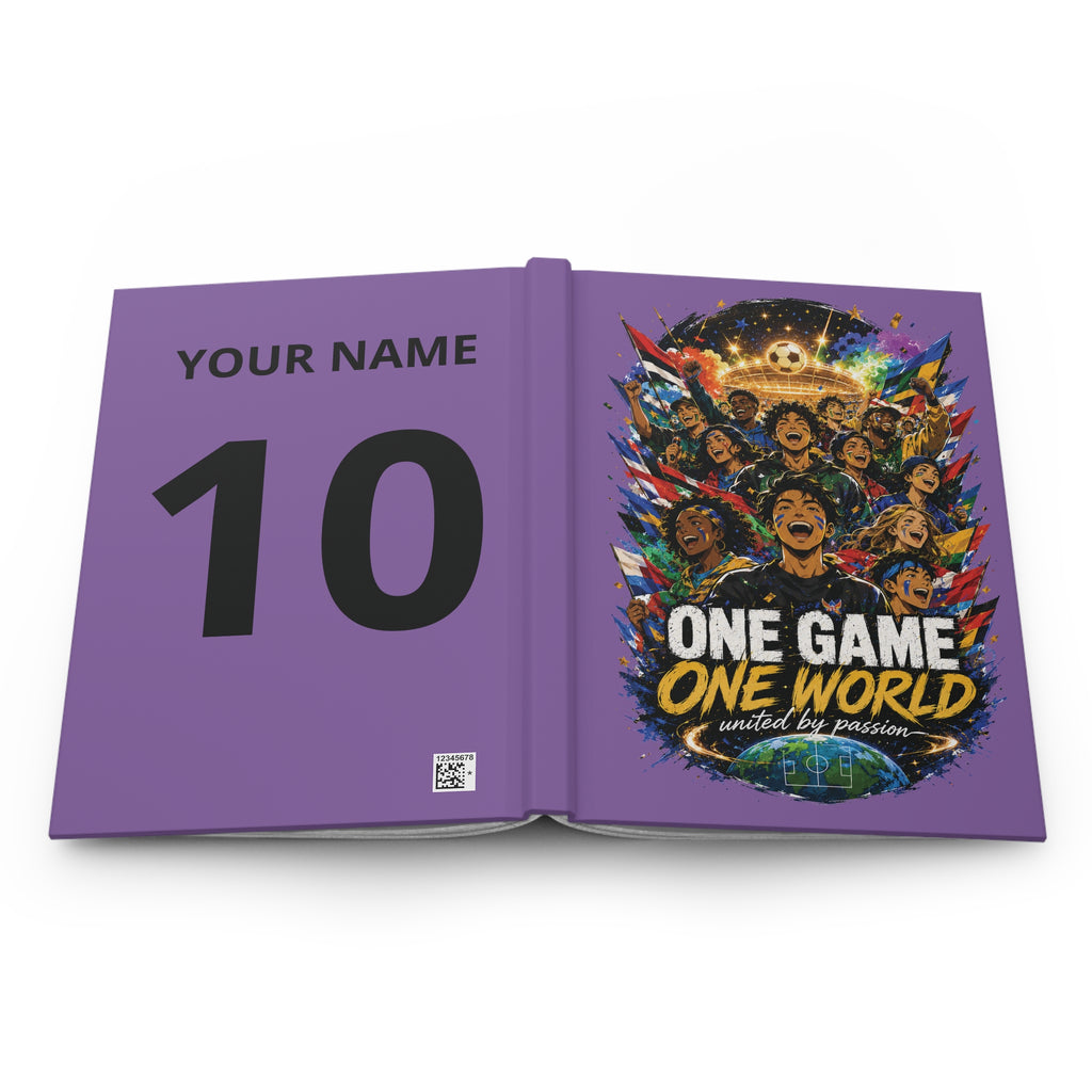Soccer Journal — "One Game One World" Personalized Hardcover Notebook