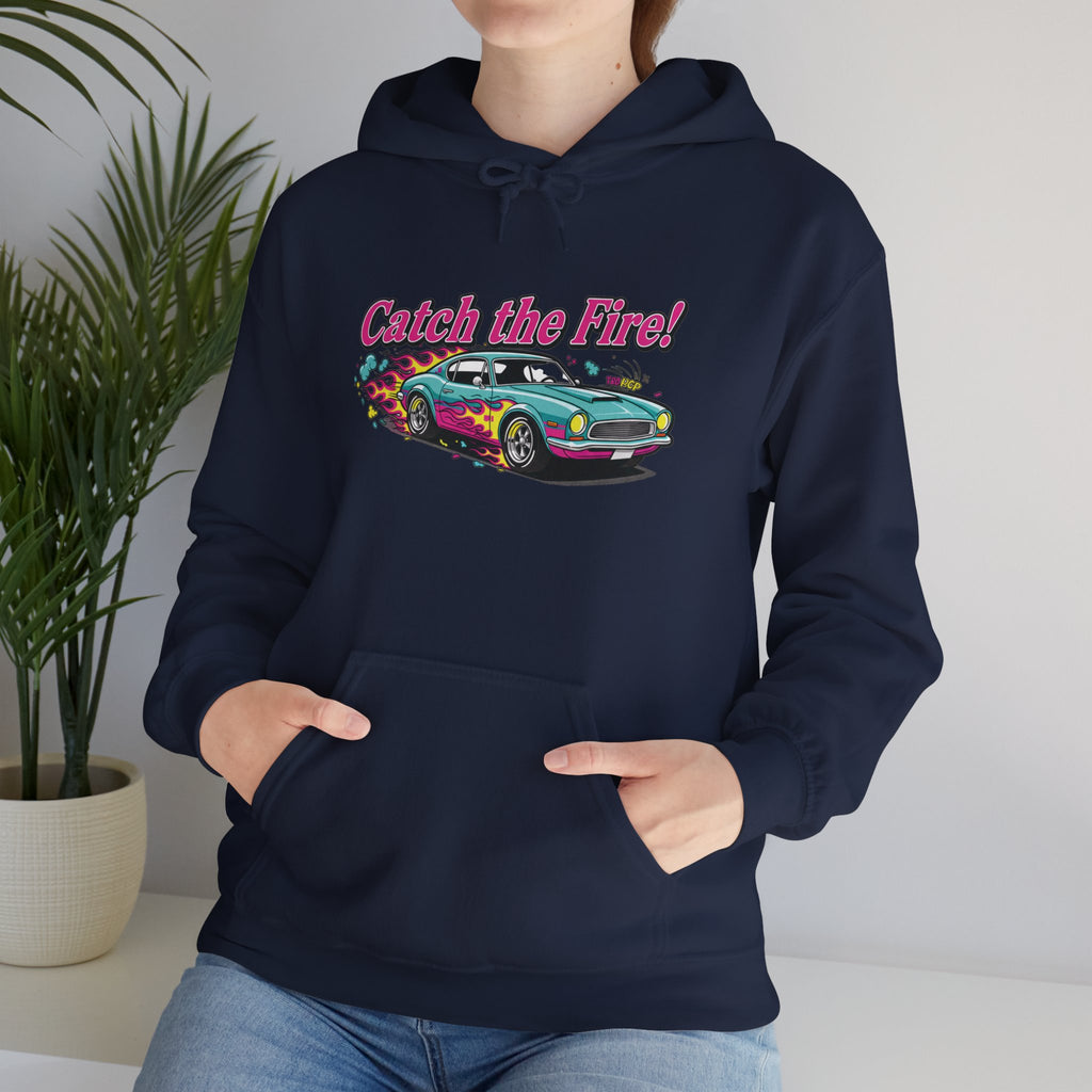 Retro Cartoon Dragster Hoodie, racing flame shirt, vintage car illustration