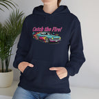 Retro Cartoon Dragster Hoodie, racing flame shirt, vintage car illustration