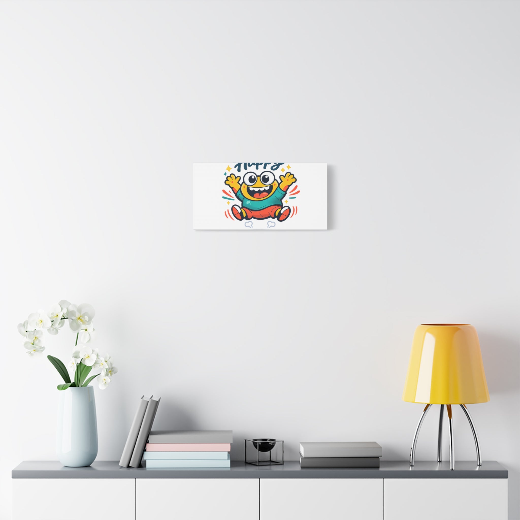 Happy Blob Cartoon Canvas | Bold Cartoon, Thick Outline, Kawaii Minimal