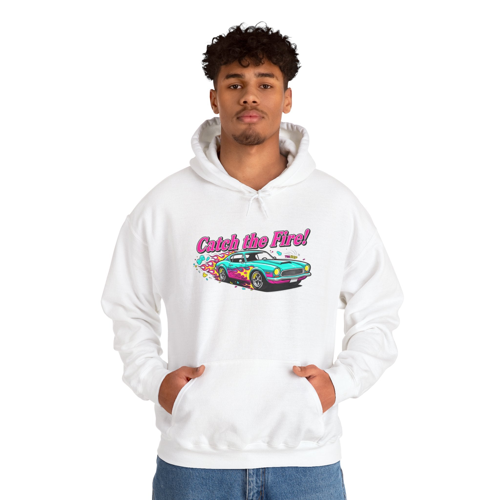 Retro Cartoon Dragster Hoodie – Vintage Racing Flame Graphic Pullover