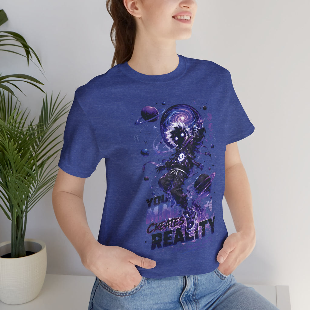 Astronaut Galaxy Tee — "Your Mind Creates Reality" Space Graphic T-Shirt