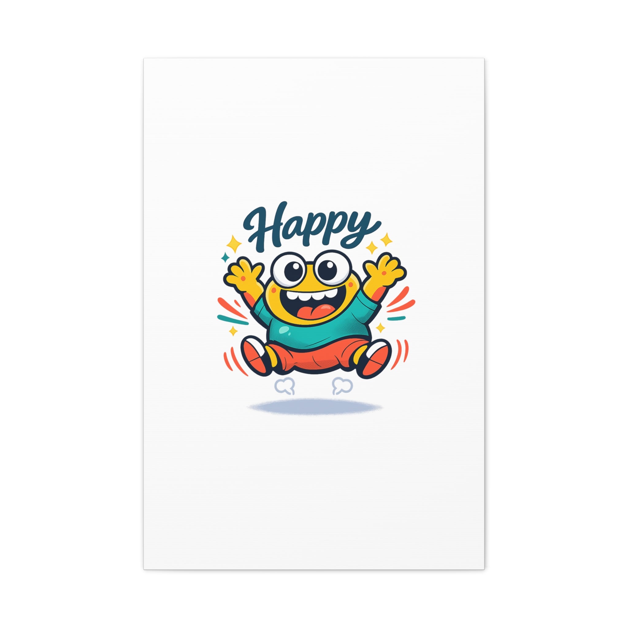 Happy Blob Cartoon Canvas | Bold Cartoon, Thick Outline, Kawaii Minimal