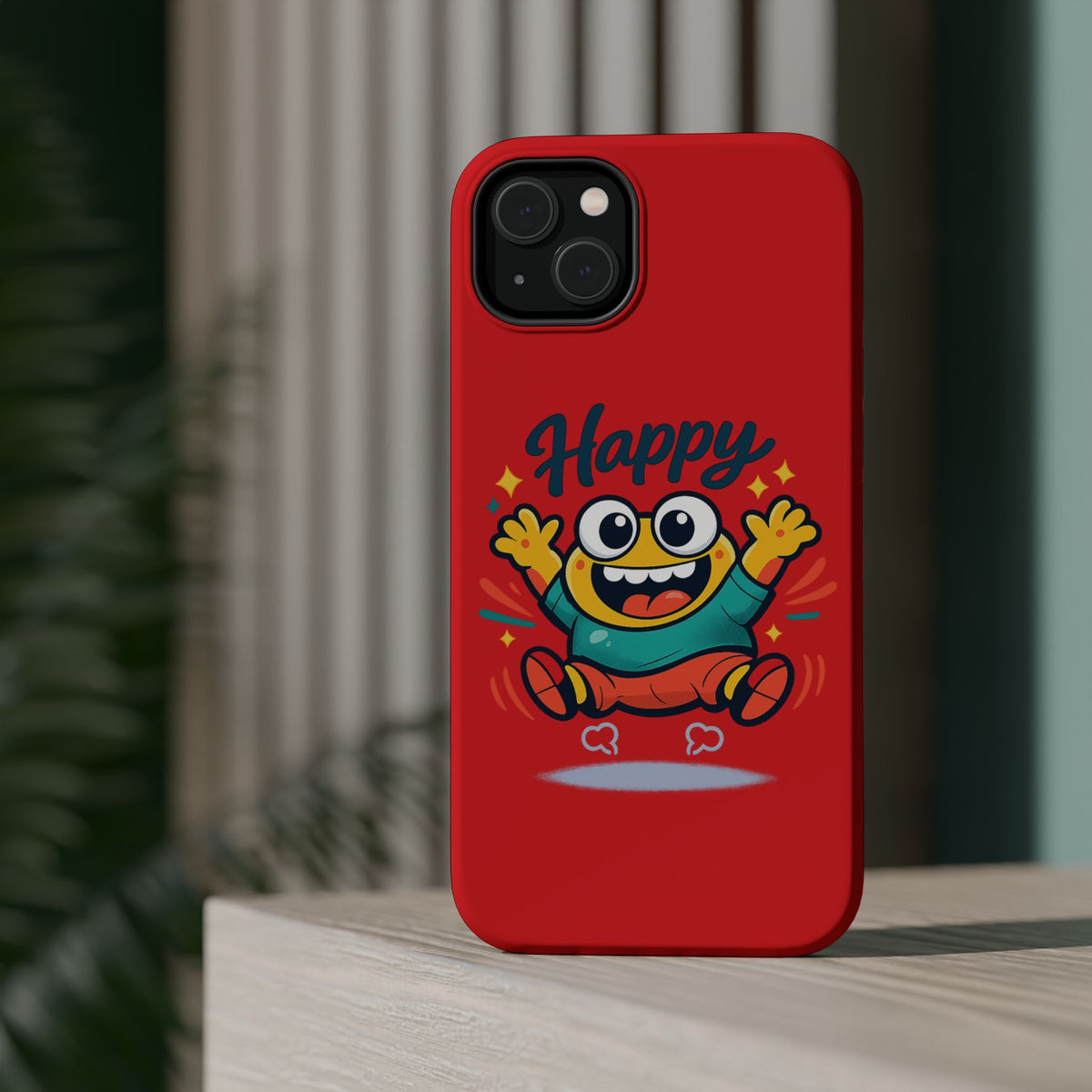 Happy Monster Magnetic Protective Phone Case Red
