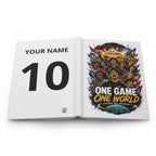 Soccer Hardcover Journal — "One Game One World" Personalized Number 10 Notebook