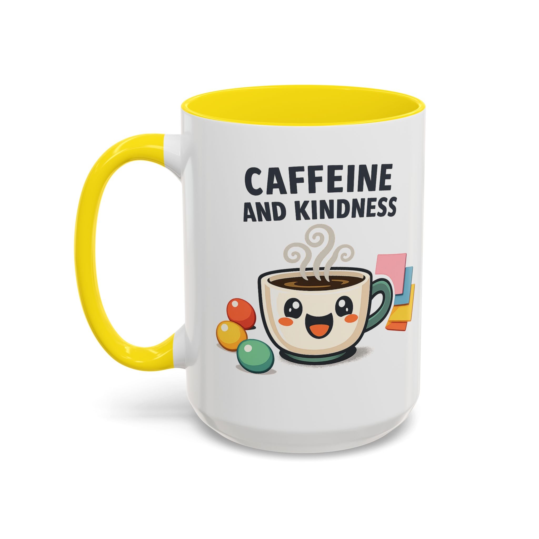 Caffeine and Kindness Coffee Mug – Ceramic Accent Mug (11oz / 15oz)