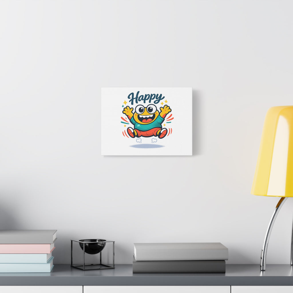 Happy Blob Cartoon Canvas | Bold Cartoon, Thick Outline, Kawaii Minimal