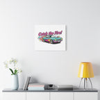 Retro Cartoon Dragster Racing Flame Canvas Wall Art