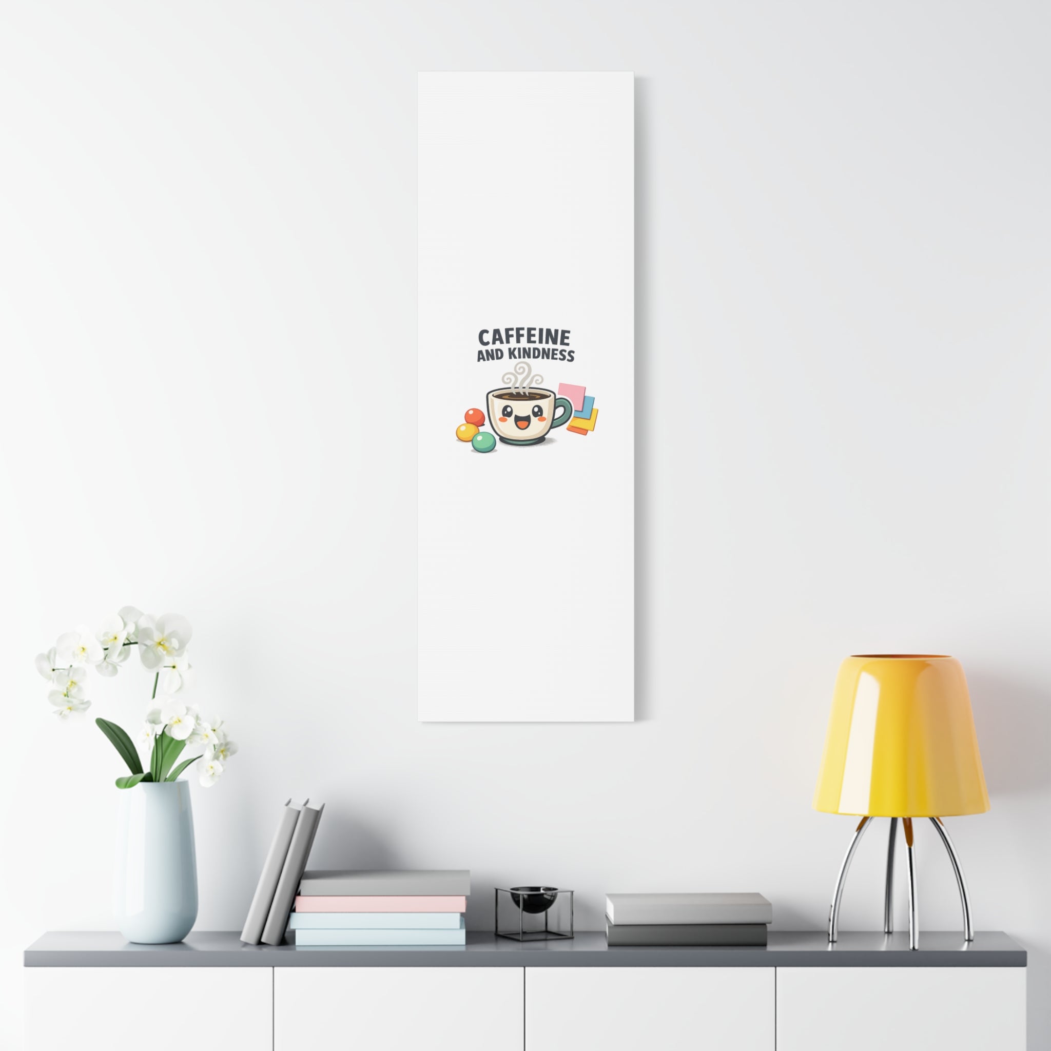 Caffeine and Kindness Canvas | Office Humor, Coffee Fuel Wall Art