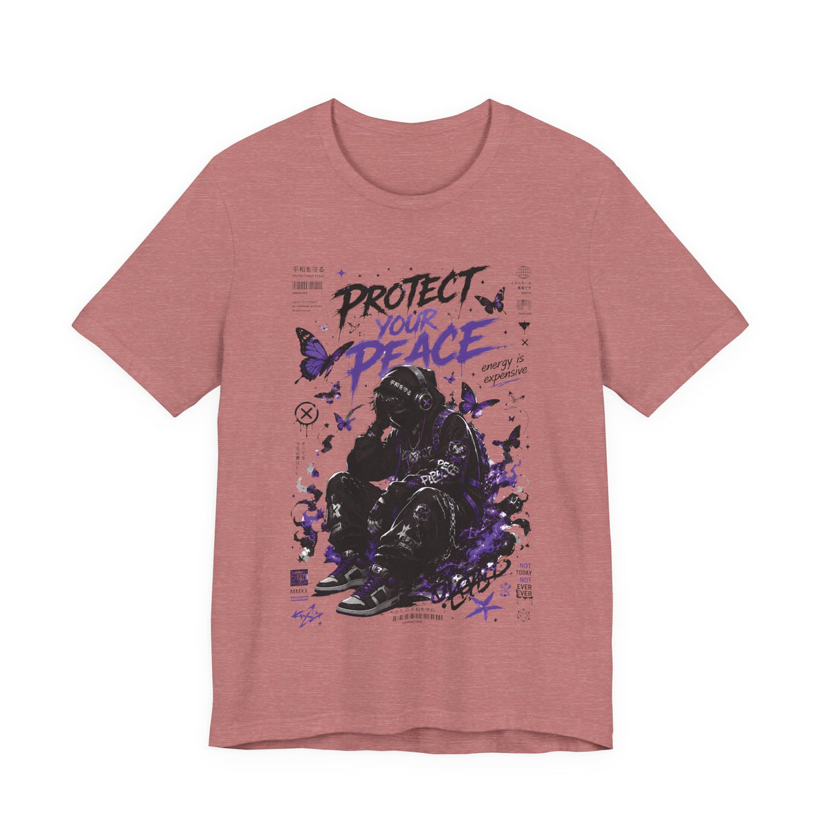 Protect Your Peace Gothic Butterfly Graphic T Shirt