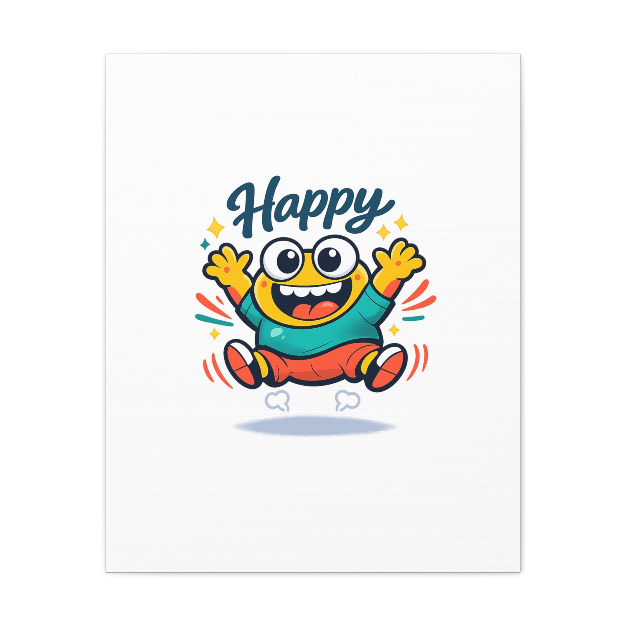 Happy Blob Cartoon Canvas | Bold Cartoon, Thick Outline, Kawaii Minimal