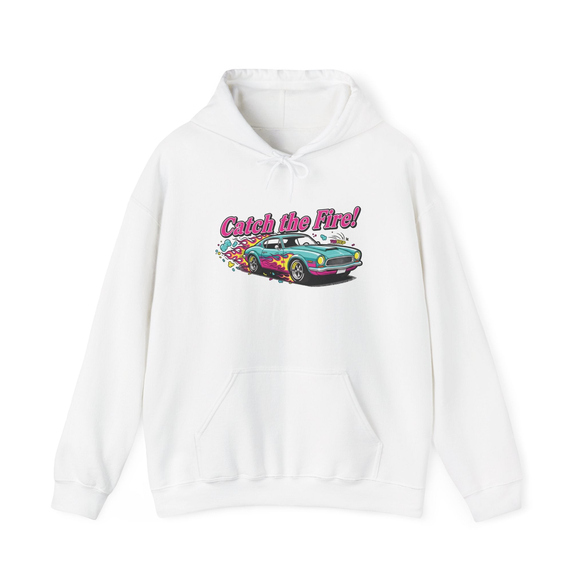Retro Cartoon Dragster Hoodie, racing flame shirt, vintage car illustration