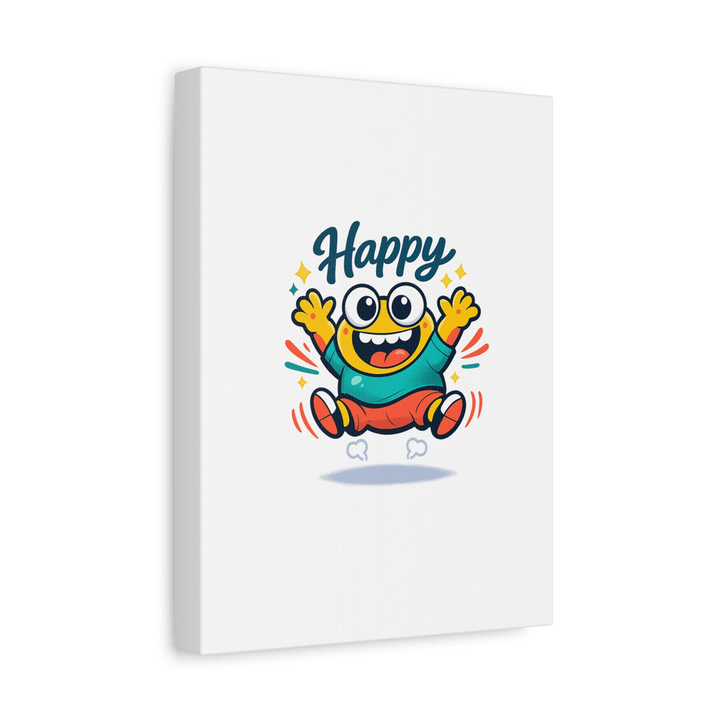 Happy Blob Cartoon Canvas | Bold Cartoon, Thick Outline, Kawaii Minimal