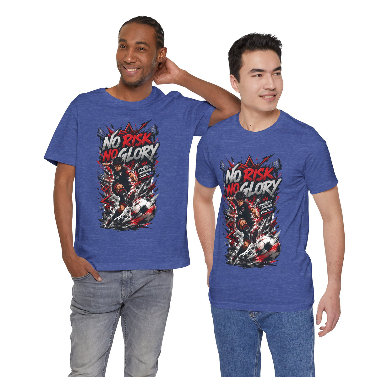 No Risk No Glory Soccer Graphic T Shirt